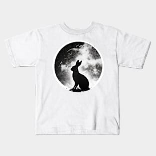 Lunar Rabbit , Black and White Kids T-Shirt